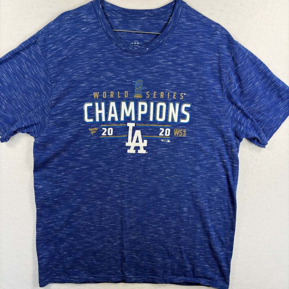 Los Angeles Dodgers 2020 World Series Champions T-Shirt Mens Large Blue LA